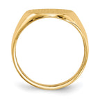 14k 13.0x14.0mm Oval Open Back Mens Signet Ring