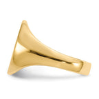 14k 13.0x14.0mm Oval Open Back Mens Signet Ring