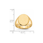 14k 13.0x14.0mm Oval Open Back Mens Signet Ring