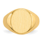 14k 13.5x16.0mm Oval Open Back Mens Signet Ring
