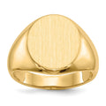14k 13.5x16.0mm Oval Open Back Mens Signet Ring