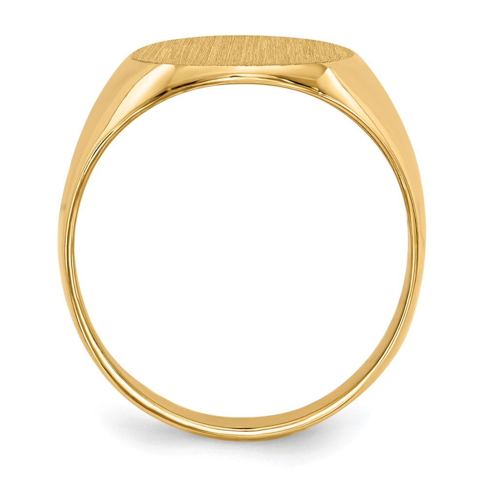 10k 13.5x12.0mm Oval Closed Back Signet Ring