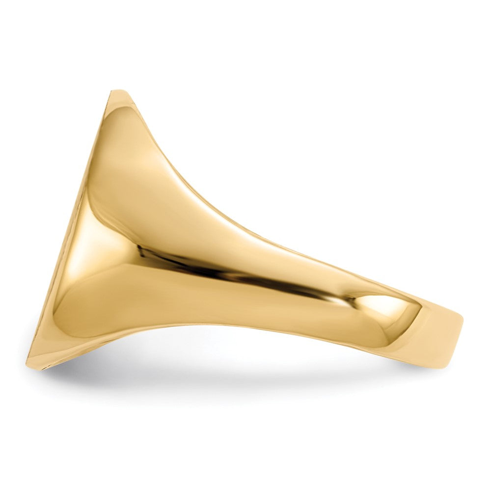10k 13.5x12.0mm Oval Closed Back Signet Ring