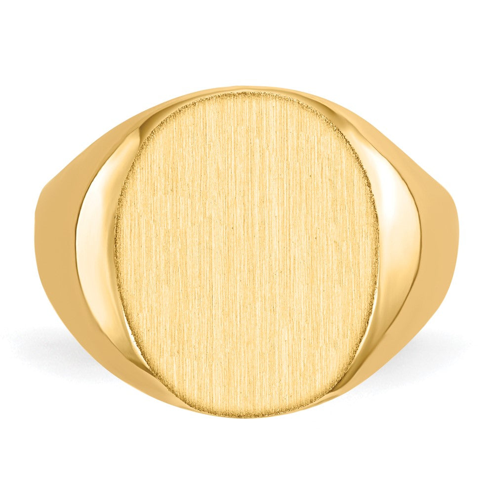 10k 13.5x12.0mm Oval Closed Back Signet Ring
