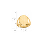 14k 12.0x13.5mm Oval Closed Back Signet Ring