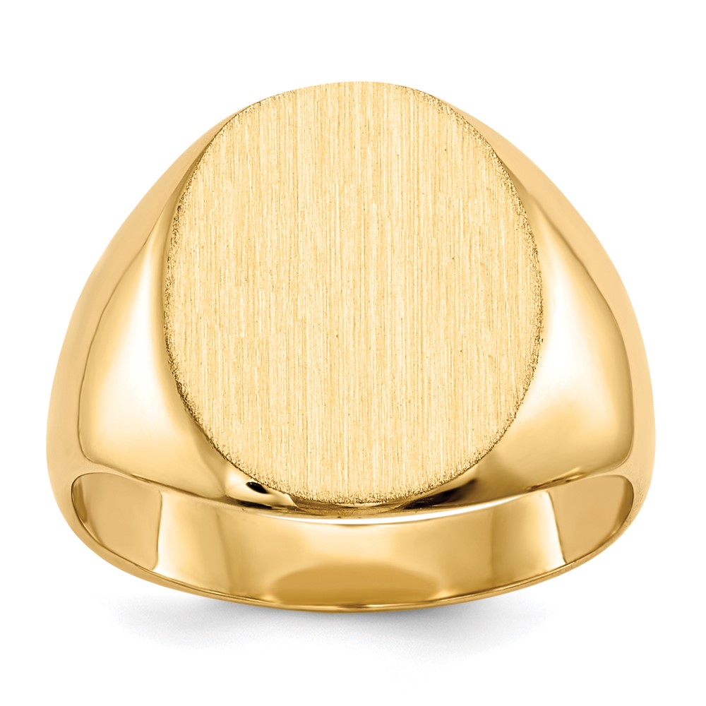 10k 13.5x12.0mm Oval Closed Back Signet Ring