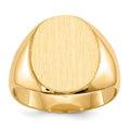 10k 13.5x12.0mm Oval Closed Back Signet Ring