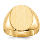 10k 13.5x12.0mm Oval Closed Back Signet Ring