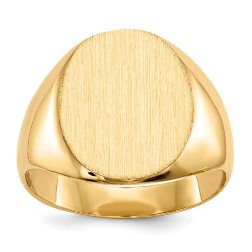 10k 13.5x12.0mm Oval Closed Back Signet Ring
