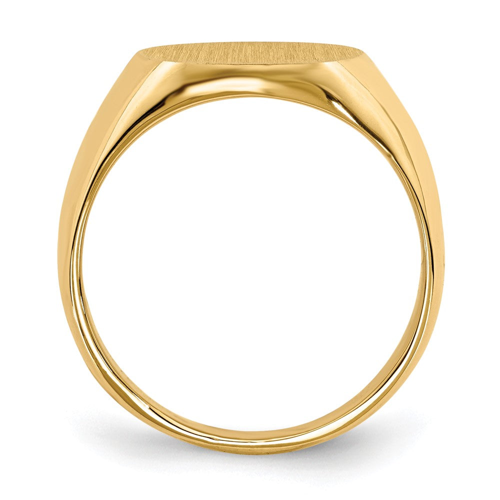 14k 12.5x14.0mm Oval Closed Back Signet Ring