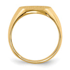 14k 12.5x14.0mm Oval Closed Back Signet Ring