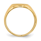 14k 11.5x16.0mm Oval Closed Back Mens Signet Ring