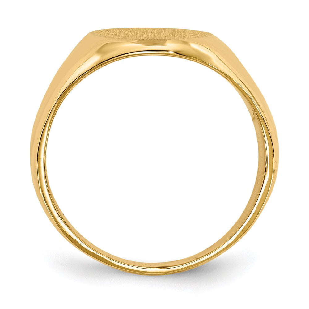 14k 11.5x16.0mm Oval Closed Back Mens Signet Ring