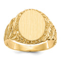 14k 10.5x13.0mm Oval Closed Back Mens Signet Ring