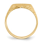 14k 13.0x17.0mm Oval Closed Back Mens Nugget Signet Ring