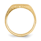 14k 12.0x15.0mm Oval Closed Back Mens Signet Ring