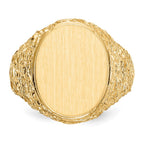 14k 14.0x17.0mm Oval Open Back Mens Signet Ring