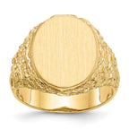 14k 14.0x17.0mm Oval Open Back Mens Signet Ring