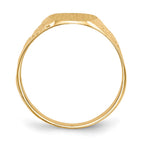 14k 11.0x14.5mm Oval Closed Back Mens Nugget Signet Ring