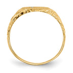 14k 1/2 point VS Diamond 9.0x11.0mm Oval Closed Back Nugget Signet Ring