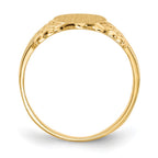 14k 8.0x10.0mm Oval Closed Back Signet Ring