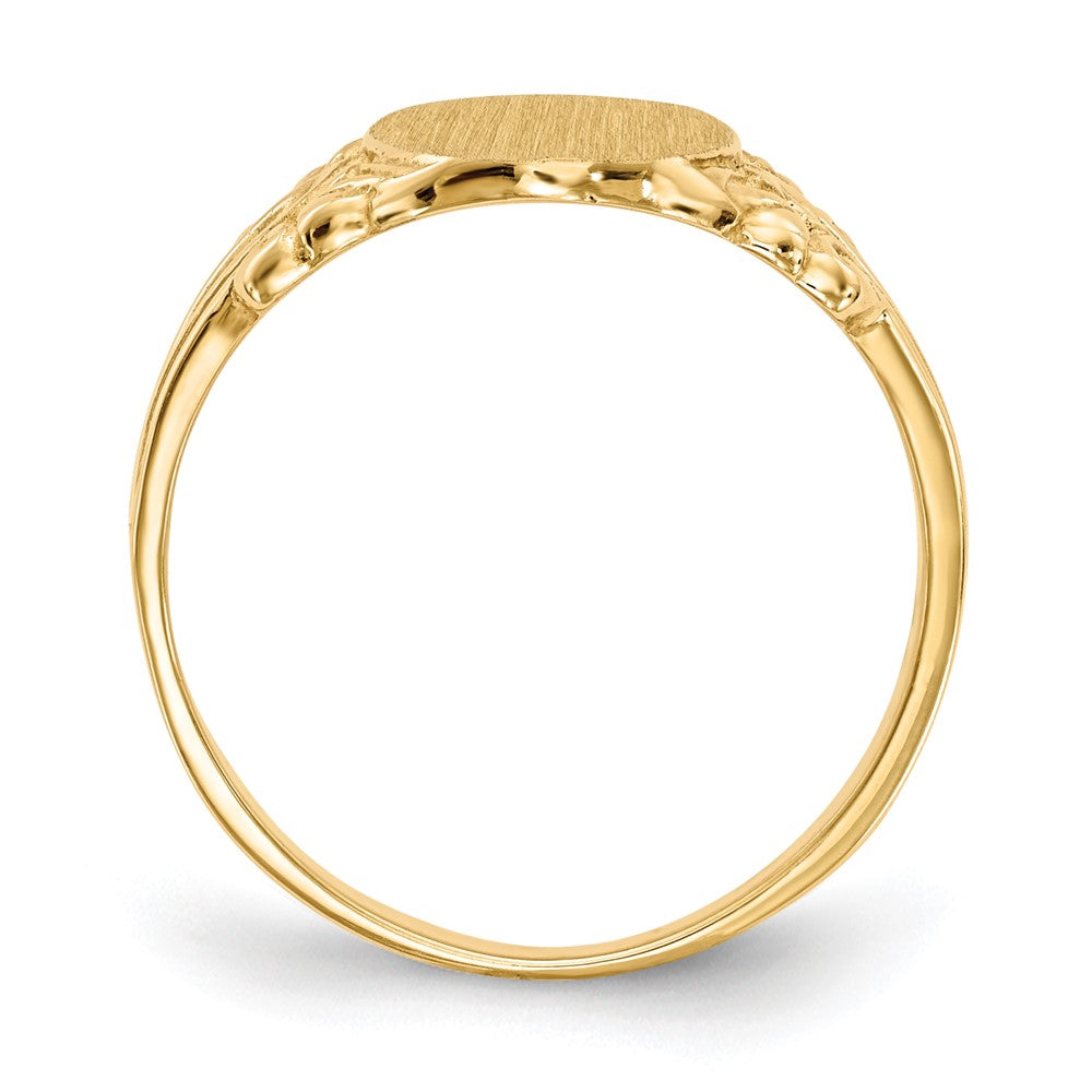 14kw 10.5x8.0mm Closed Back Signet Ring