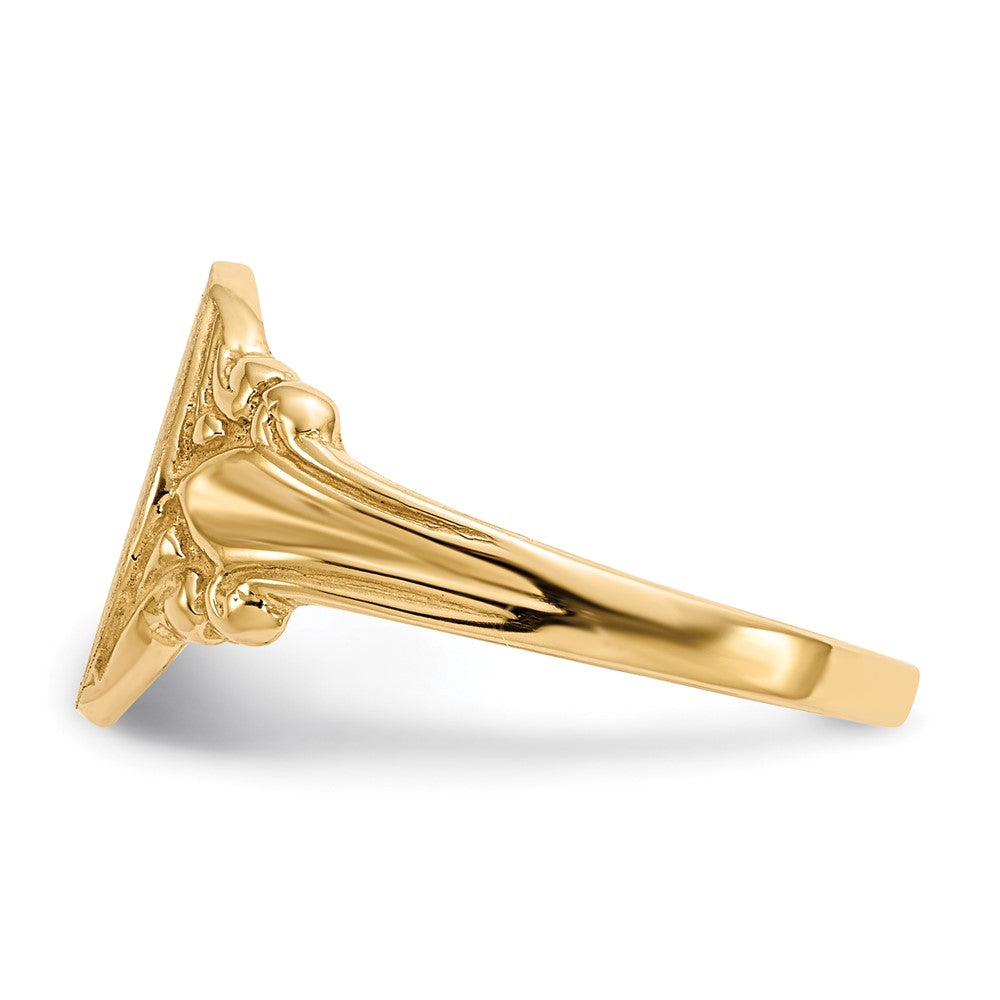 14k 8.0x10.0mm Oval Closed Back Signet Ring