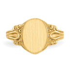 14k 8.0x10.0mm Oval Closed Back Signet Ring