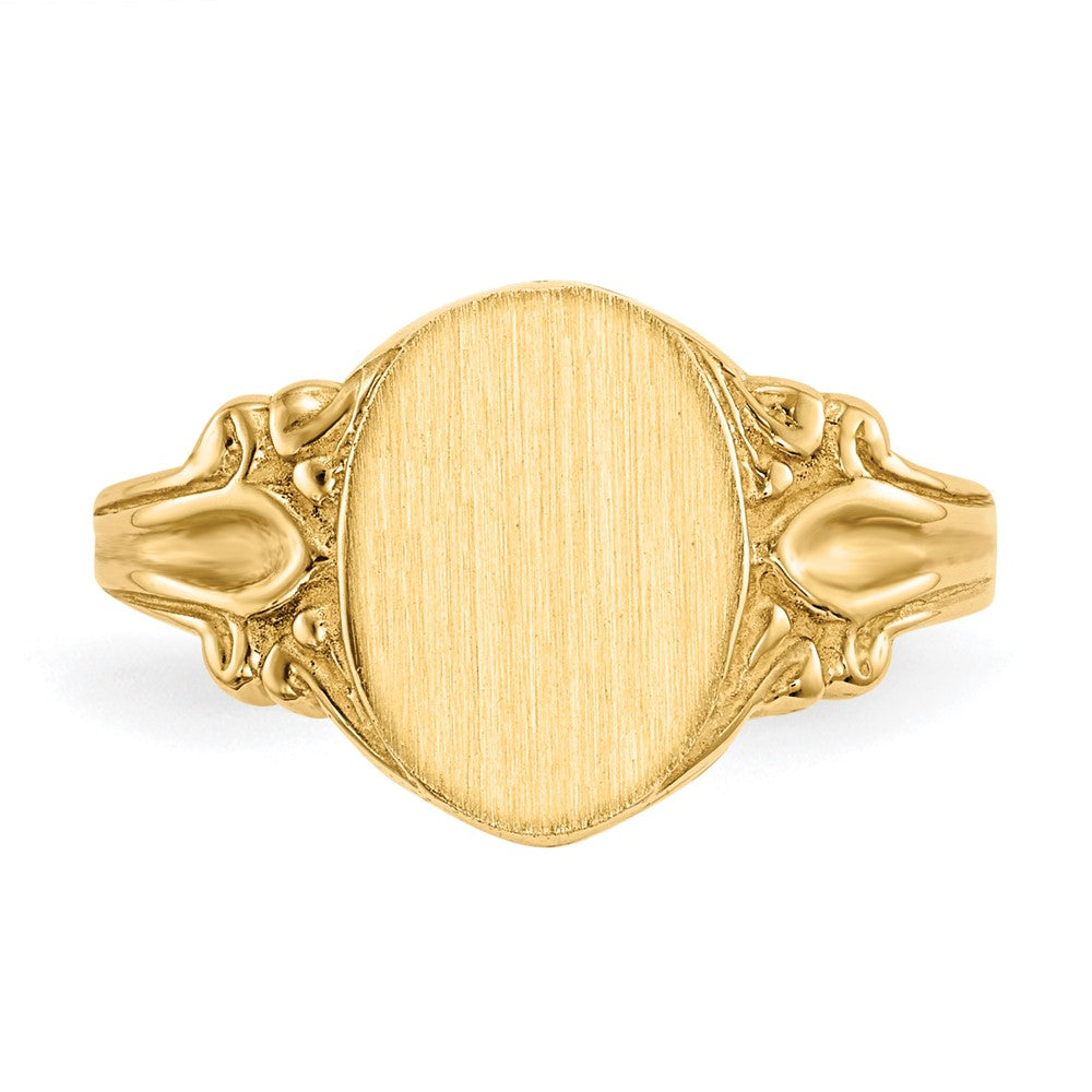 14kw 10.5x8.0mm Closed Back Signet Ring