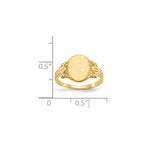 14k 8.0x10.0mm Oval Closed Back Signet Ring