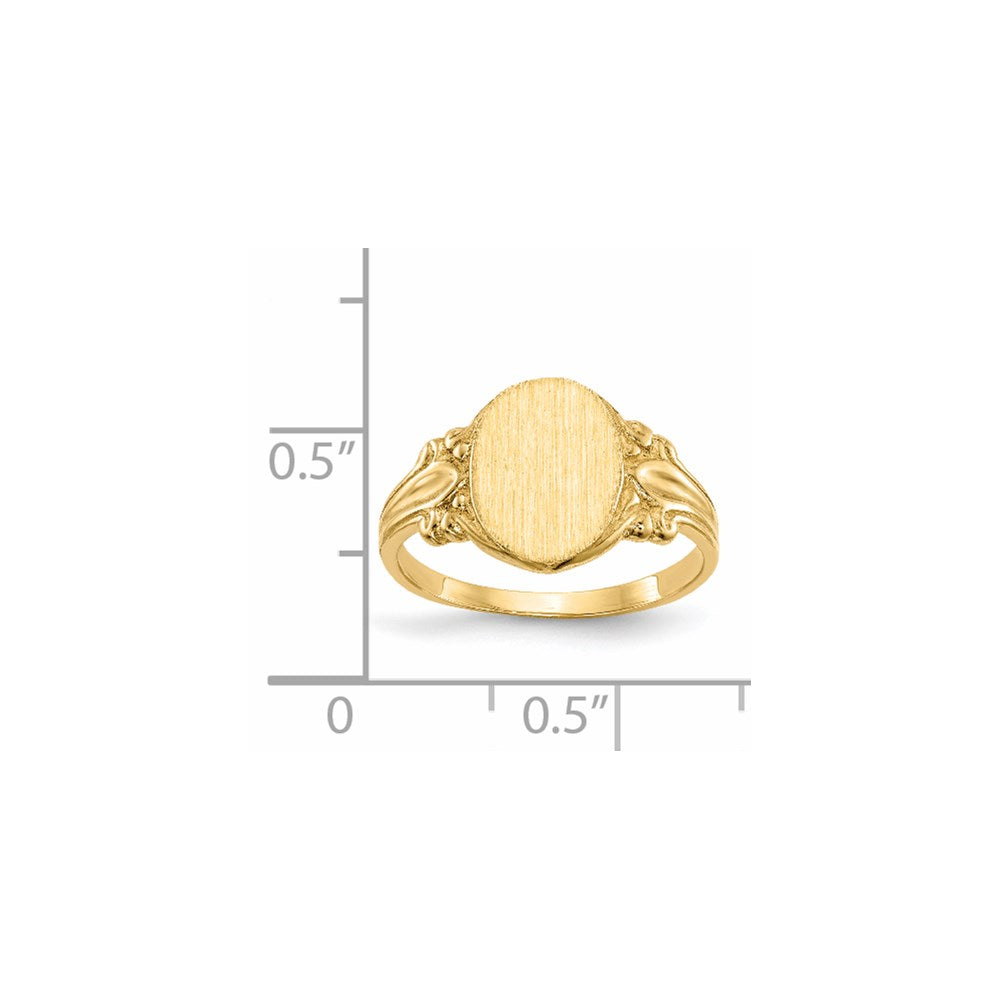 14k 8.0x10.0mm Oval Closed Back Signet Ring