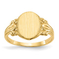 14k 8.0x10.0mm Oval Closed Back Signet Ring