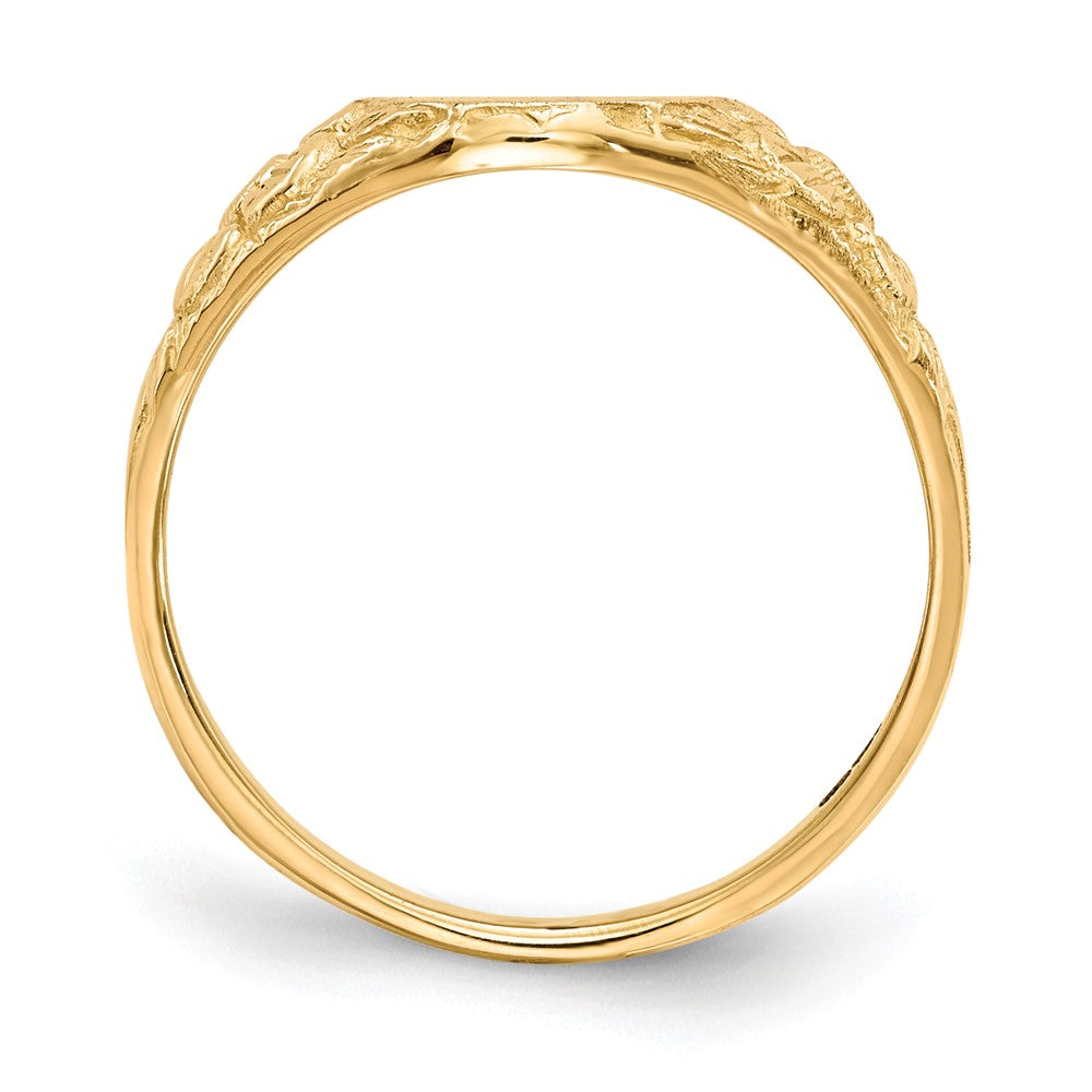 14k 8.0x10.0mm Oval Open Back Signet Ring