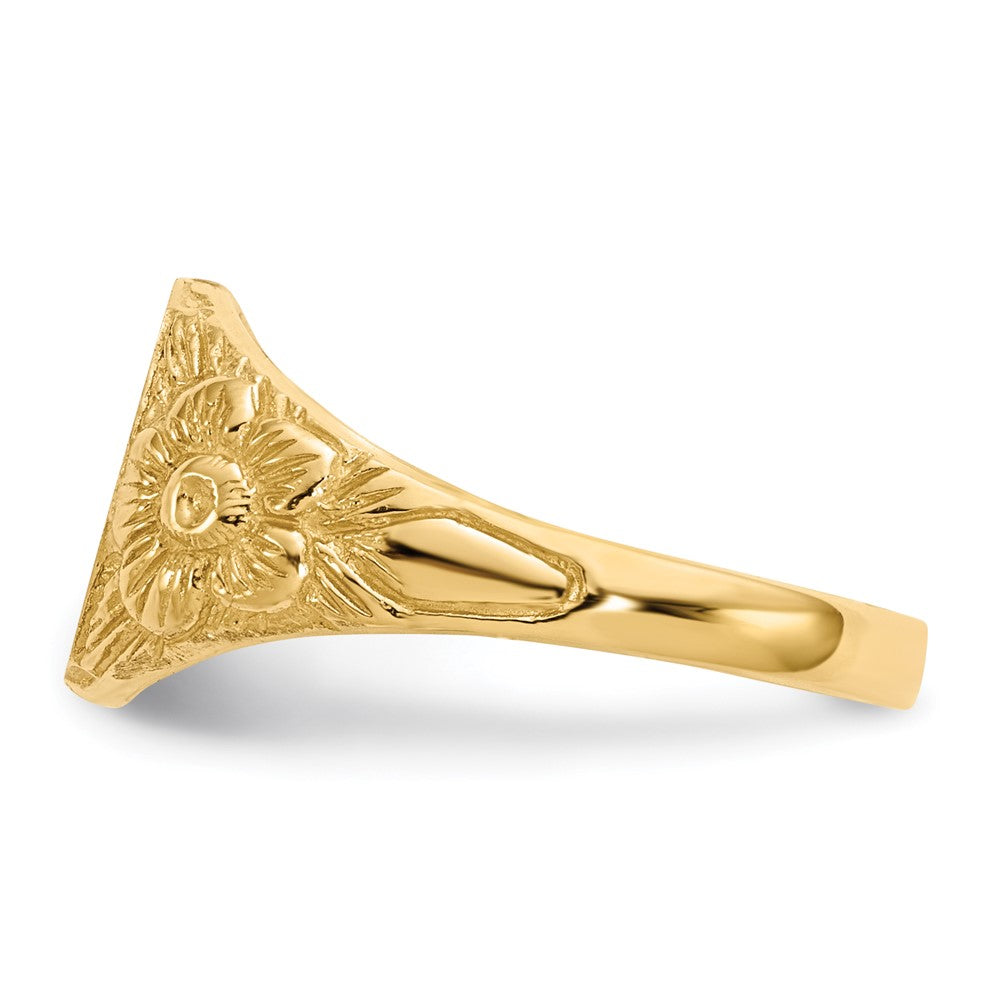 14k 8.0x10.0mm Oval Open Back Signet Ring