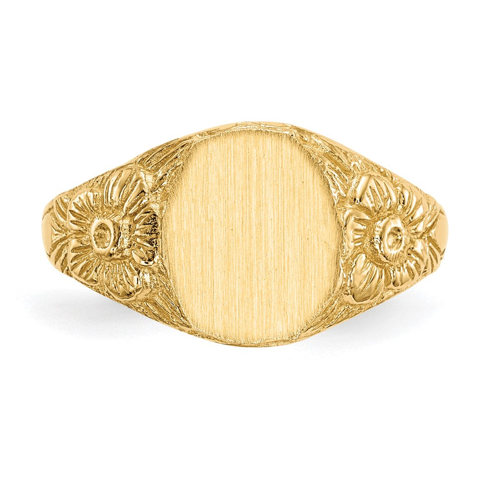 14k 8.0x10.0mm Oval Open Back Signet Ring