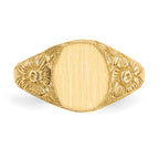 14k 8.0x10.0mm Oval Open Back Signet Ring