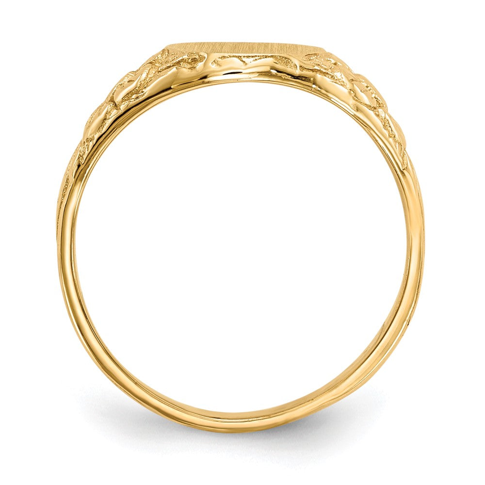 14k 8.0x10.0mm Oval Closed Back Signet Ring
