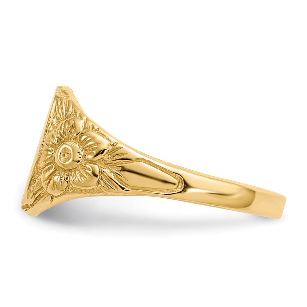 14k 8.0x10.0mm Oval Closed Back Signet Ring