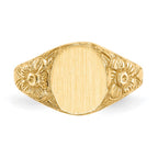 14k 8.0x10.0mm Oval Closed Back Signet Ring