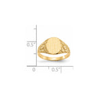 14k 8.0x10.0mm Oval Closed Back Signet Ring
