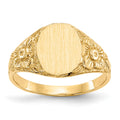14k 8.0x10.0mm Oval Closed Back Signet Ring