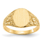 14k 8.0x10.0mm Oval Closed Back Signet Ring