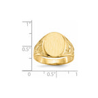 14k 11.5x15.0mm Oval Open Back Mens Nugget Signet Ring
