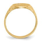 14k 1/20 carat AA Diamond 12.0x16.0mm Oval Open Back Mens Nugget Signet Ring