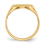 14k .01ct. VS Diamond 14.0x16.0mm Oval Open Back Mens Signet Ring