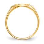 14k .02ct. AAA Diamond 10.0x13.5mm Oval Open Back Mens Signet Ring