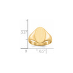14k 8.5x12.0mm Oval Closed Back Signet Ring