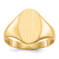 14k 8.5x12.0mm Oval Closed Back Signet Ring