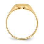 14k 8.5x14.0mm Oval Closed Back Signet Ring