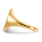 14k 8.5x14.0mm Oval Closed Back Signet Ring